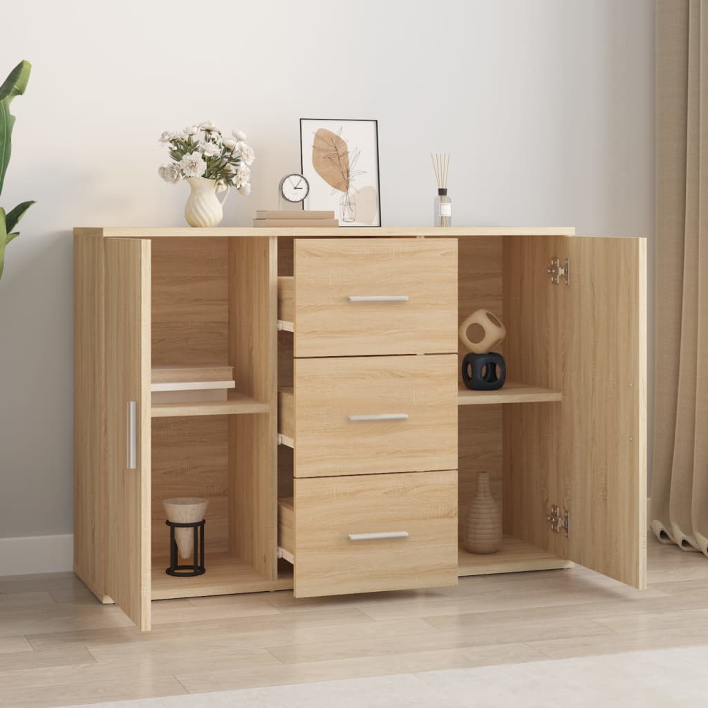 Buffet chêne sonoma 91x29,5x65 cm bois d'ingénierie - XIOS