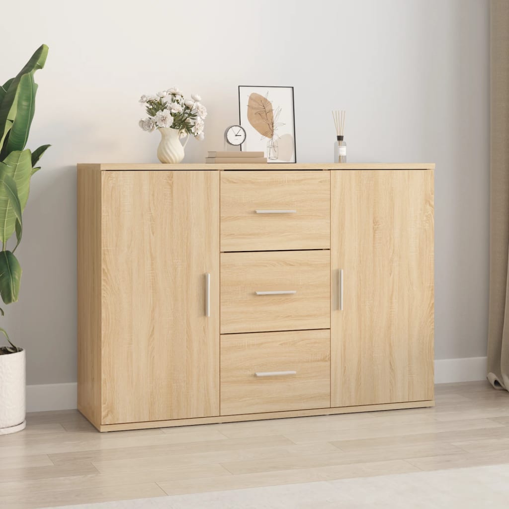 Buffet chêne sonoma 91x29,5x65 cm bois d'ingénierie - XIOS