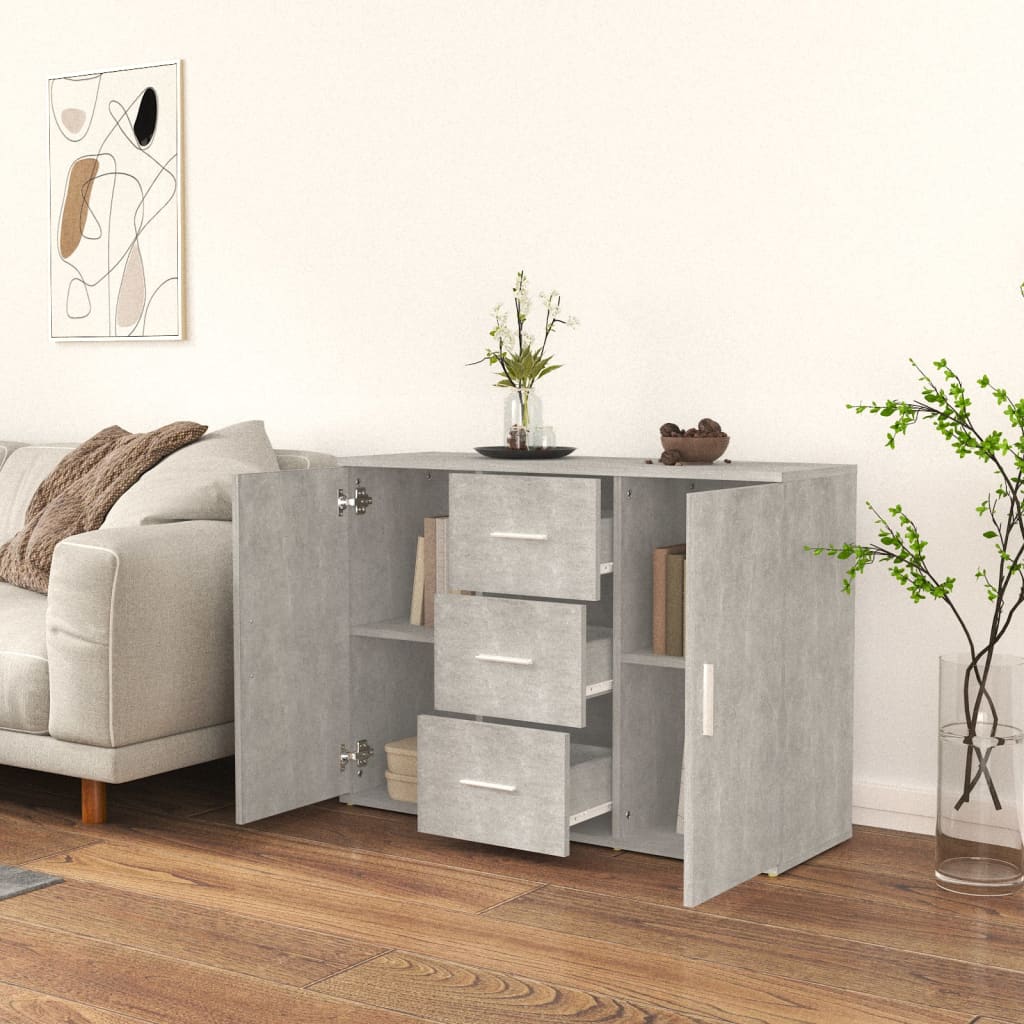 Buffet Gris béton 91x29,5x65 cm Bois d'ingénierie - XIOS