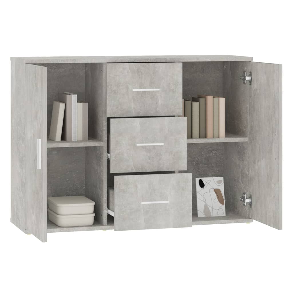 Buffet Gris béton 91x29,5x65 cm Bois d'ingénierie - XIOS