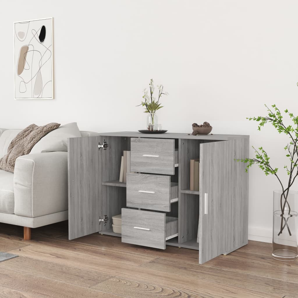 Buffet Sonoma gris 91x29,5x65 cm Bois d'ingénierie - XIOS
