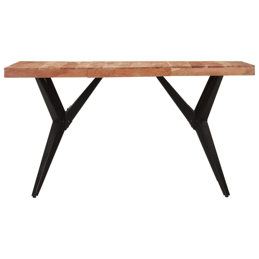 Table à dîner noir 140x70x76 cm bois d'acacia solide