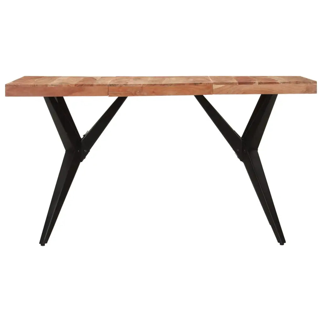 Table à dîner noir 140x70x76 cm bois d’acacia solide - XIOS