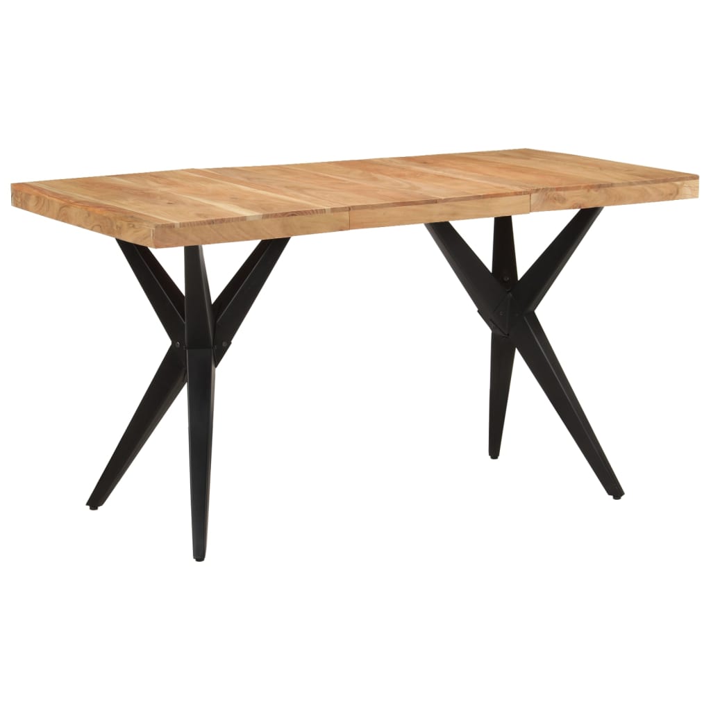 Table à dîner noir 140x70x76 cm bois d'acacia solide - XIOS