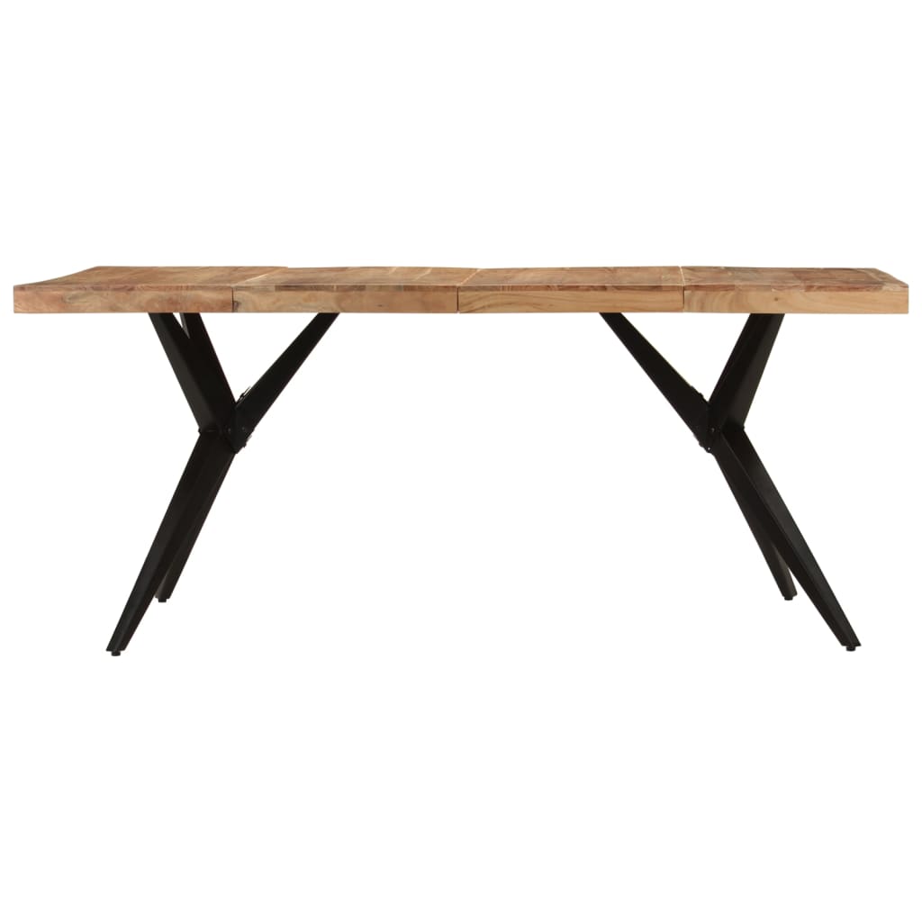 Table à dîner noir 180x90x77 cm bois d'acacia solide