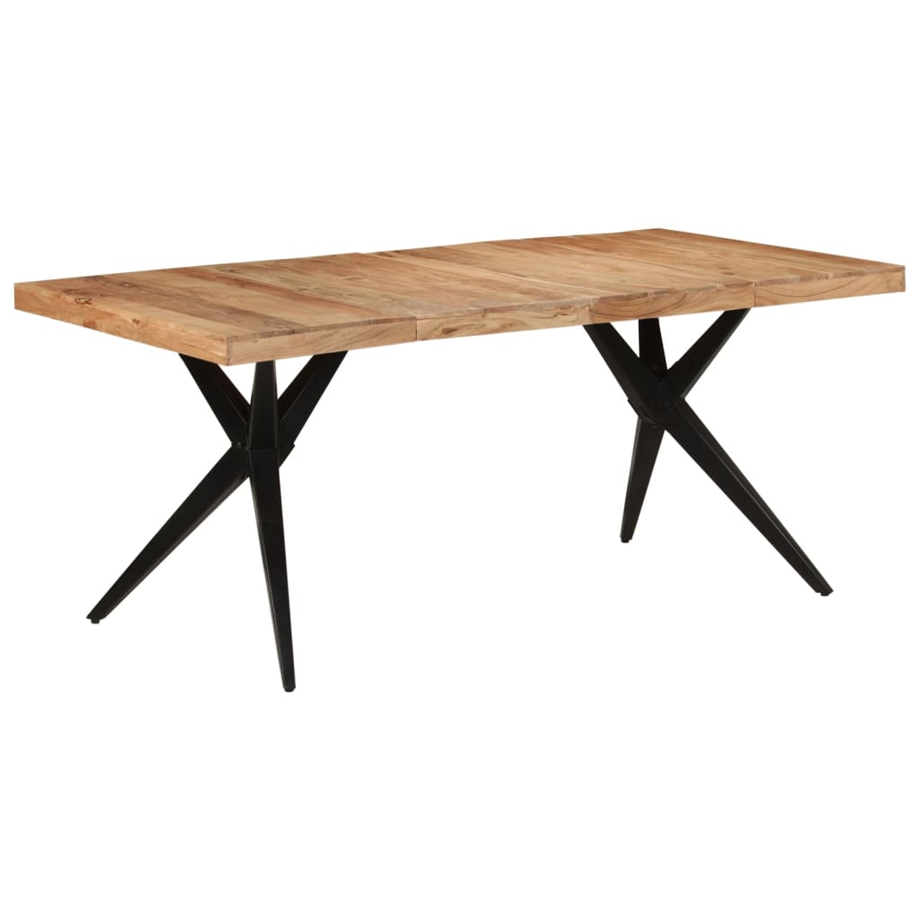 Table à dîner noir 180x90x77 cm bois d'acacia solide - XIOS
