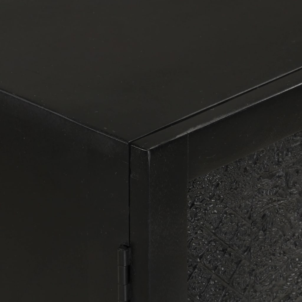 Buffet noir 55x30x77 cm bois massif de manguier et fer - XIOS