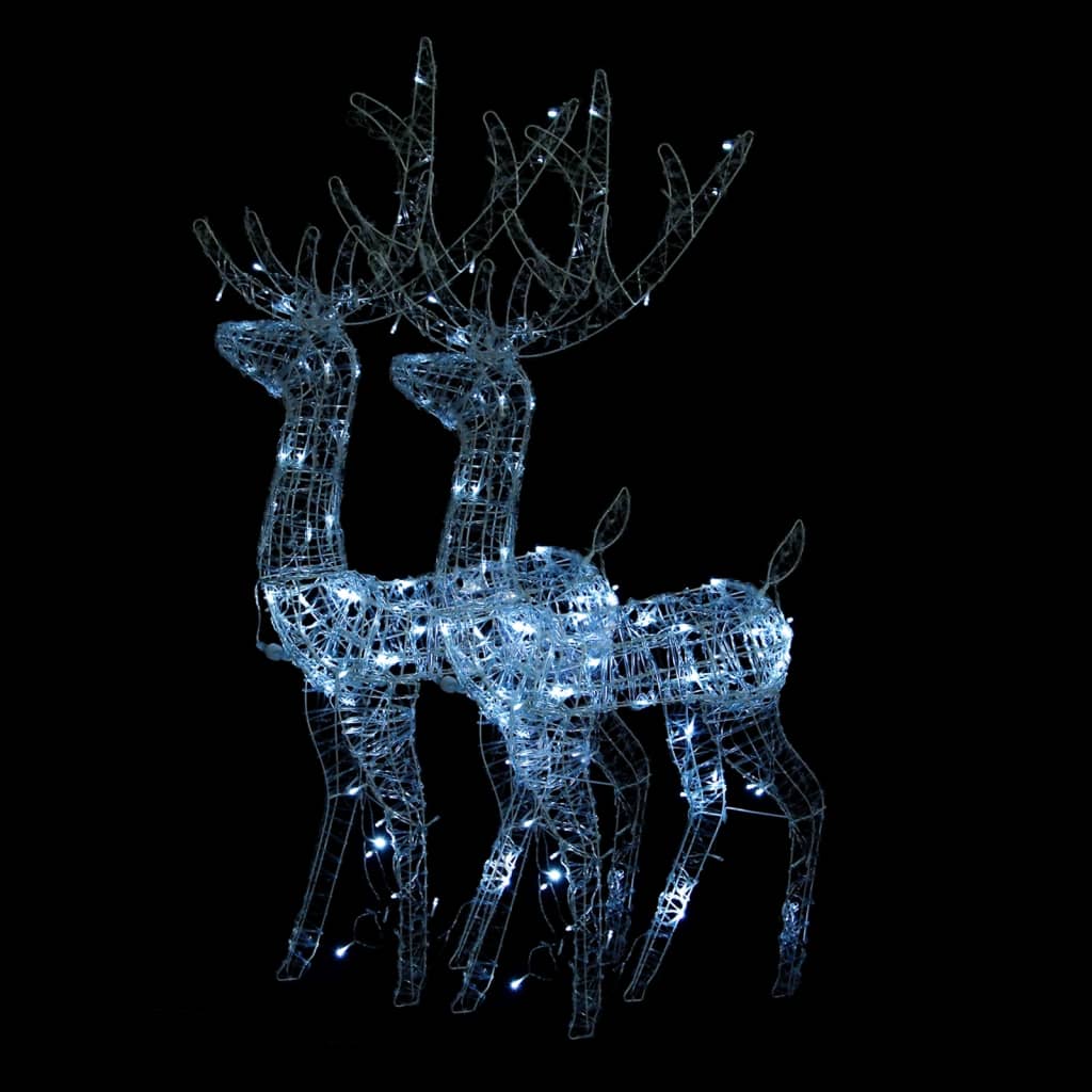 Décorations de Noël de renne Acrylique 2 pcs 120 cm Blanc froid - XIOS