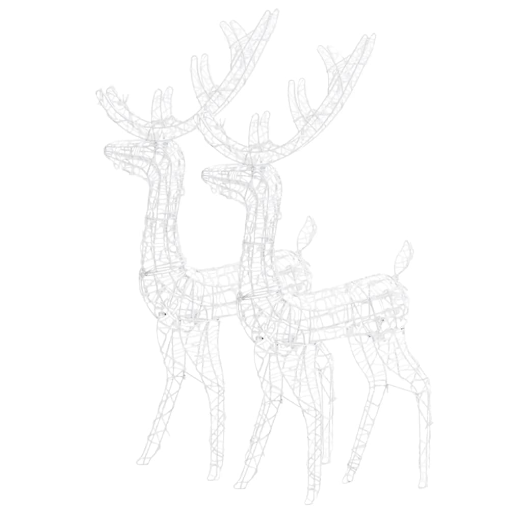 Décorations de Noël de renne Acrylique 2 pcs 120 cm Blanc froid - XIOS