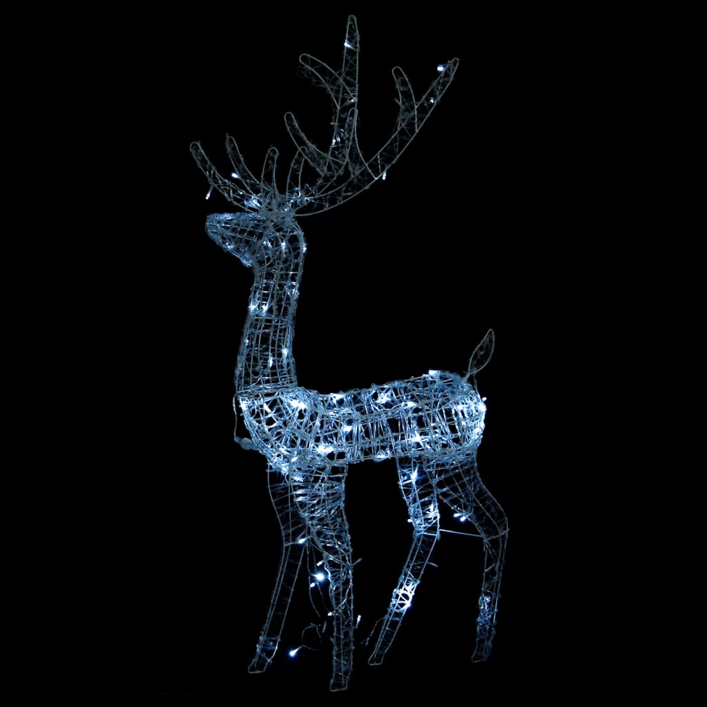 Décorations de Noël de renne Acrylique 2 pcs 120 cm Blanc froid - XIOS