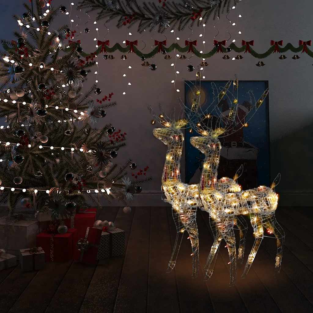 Décorations de Noël de renne Acrylique 2 pcs 120 cm Multicolore - XIOS