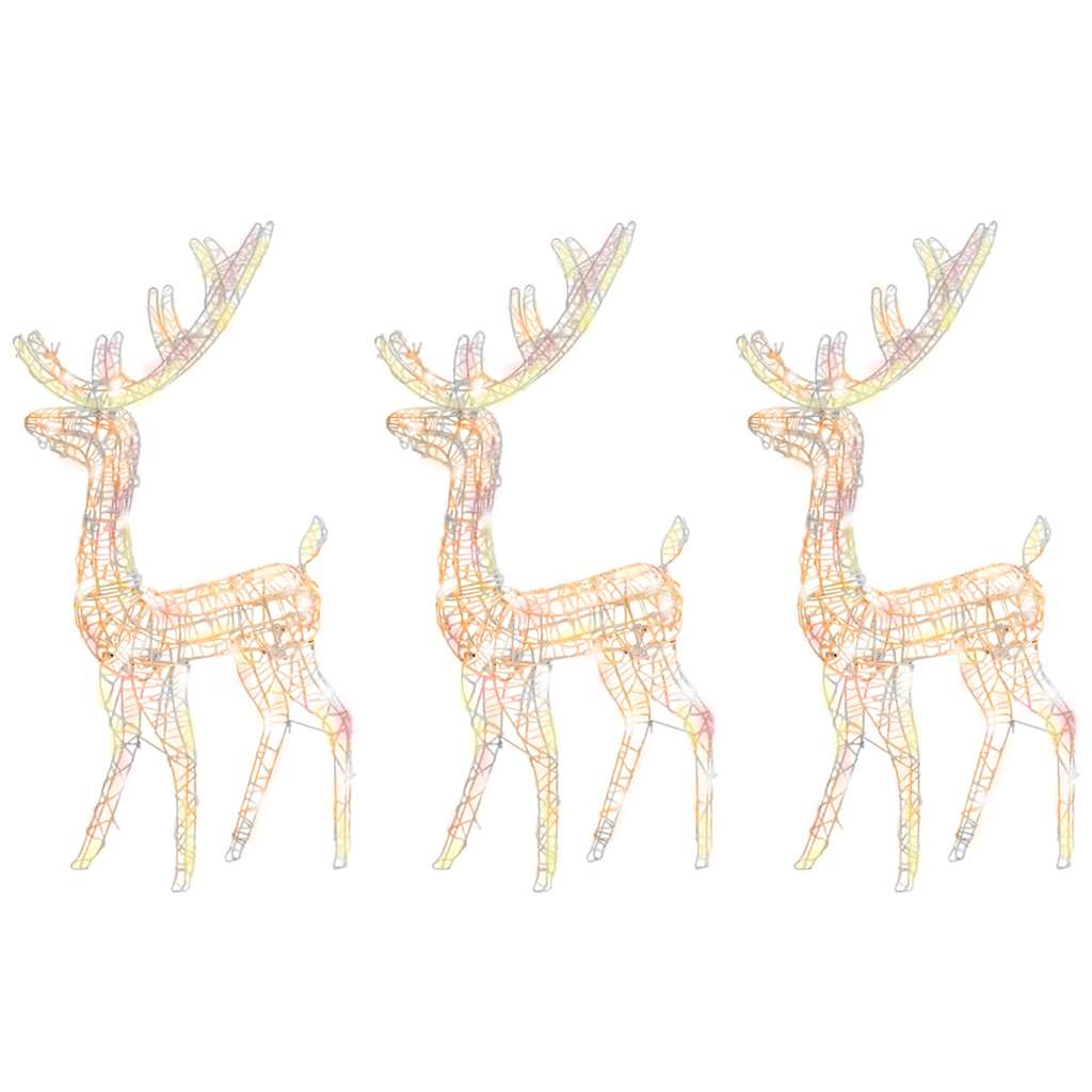 Décorations de Noël de renne Acrylique 3 pcs 120 cm Multicolore - XIOS