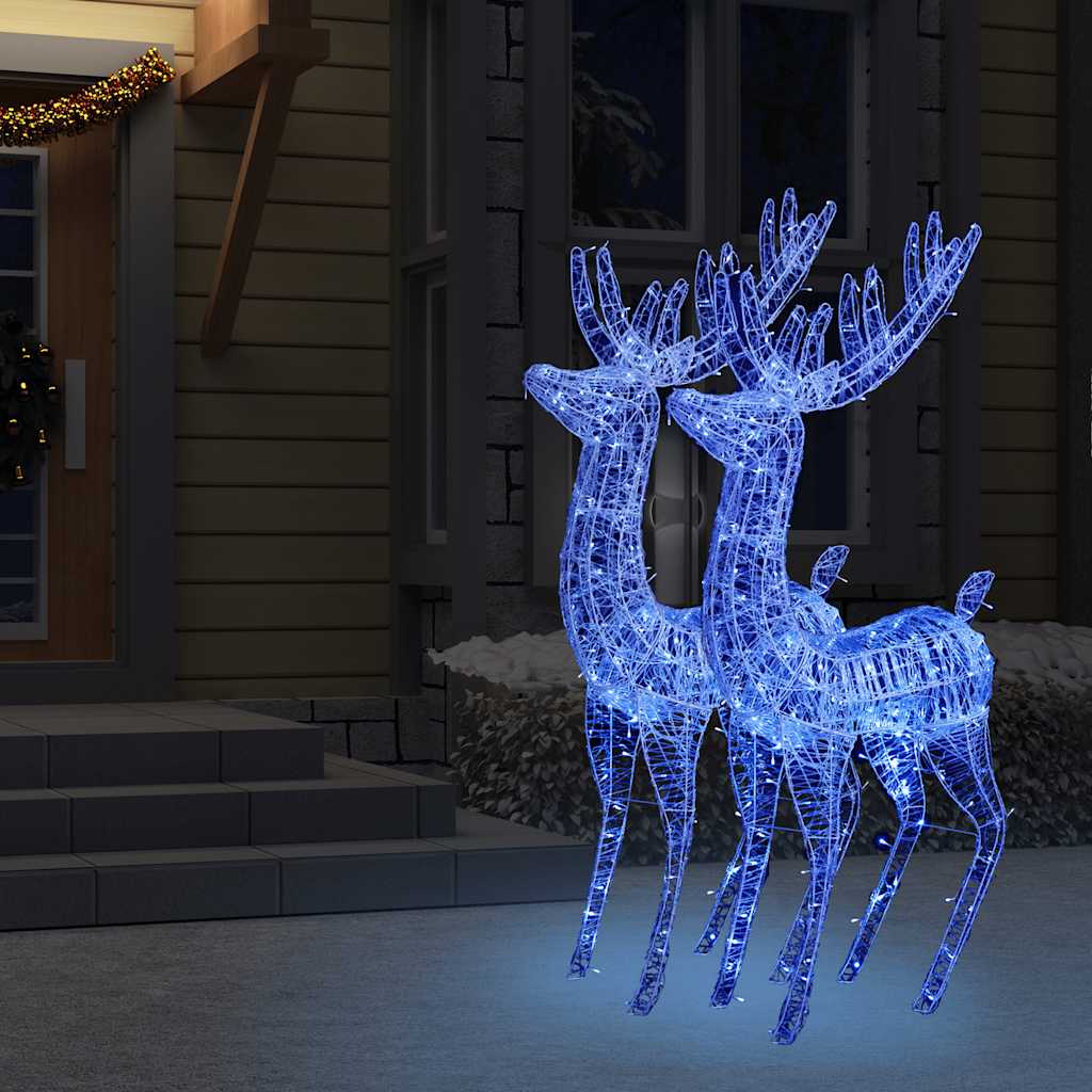 Rennes de Noël XXL Acrylique 250 LED 2 pcs 180 cm Bleu - XIOS