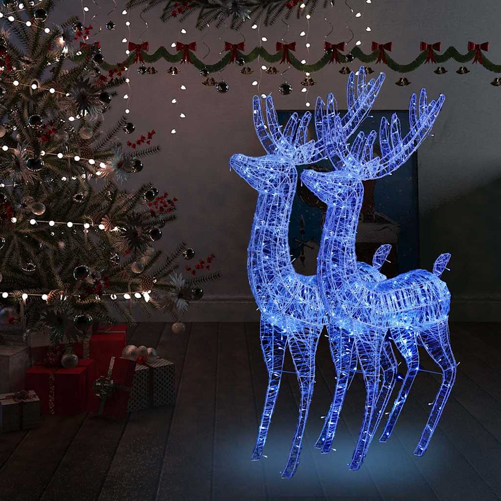 Rennes de Noël XXL Acrylique 250 LED 2 pcs 180 cm Bleu - XIOS