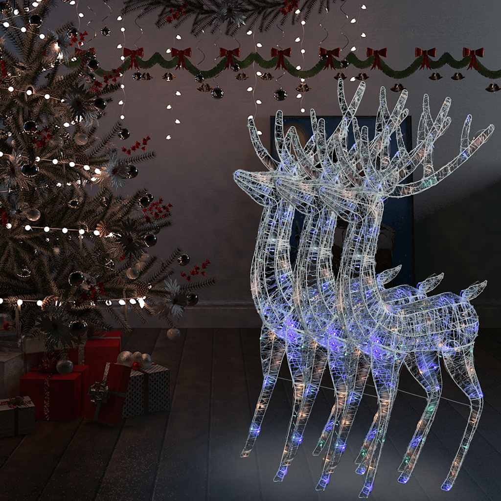 Rennes de Noël XXL Acrylique 250 LED 3 pcs 180 cm Multicolore - XIOS