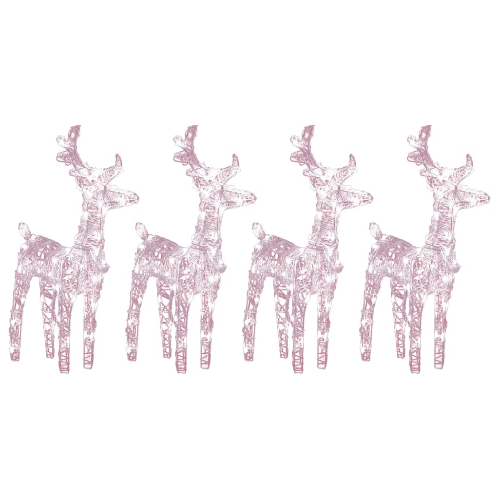 Rennes de Noël 4 pcs 160 LED Blanc chaud Acrylique - XIOS