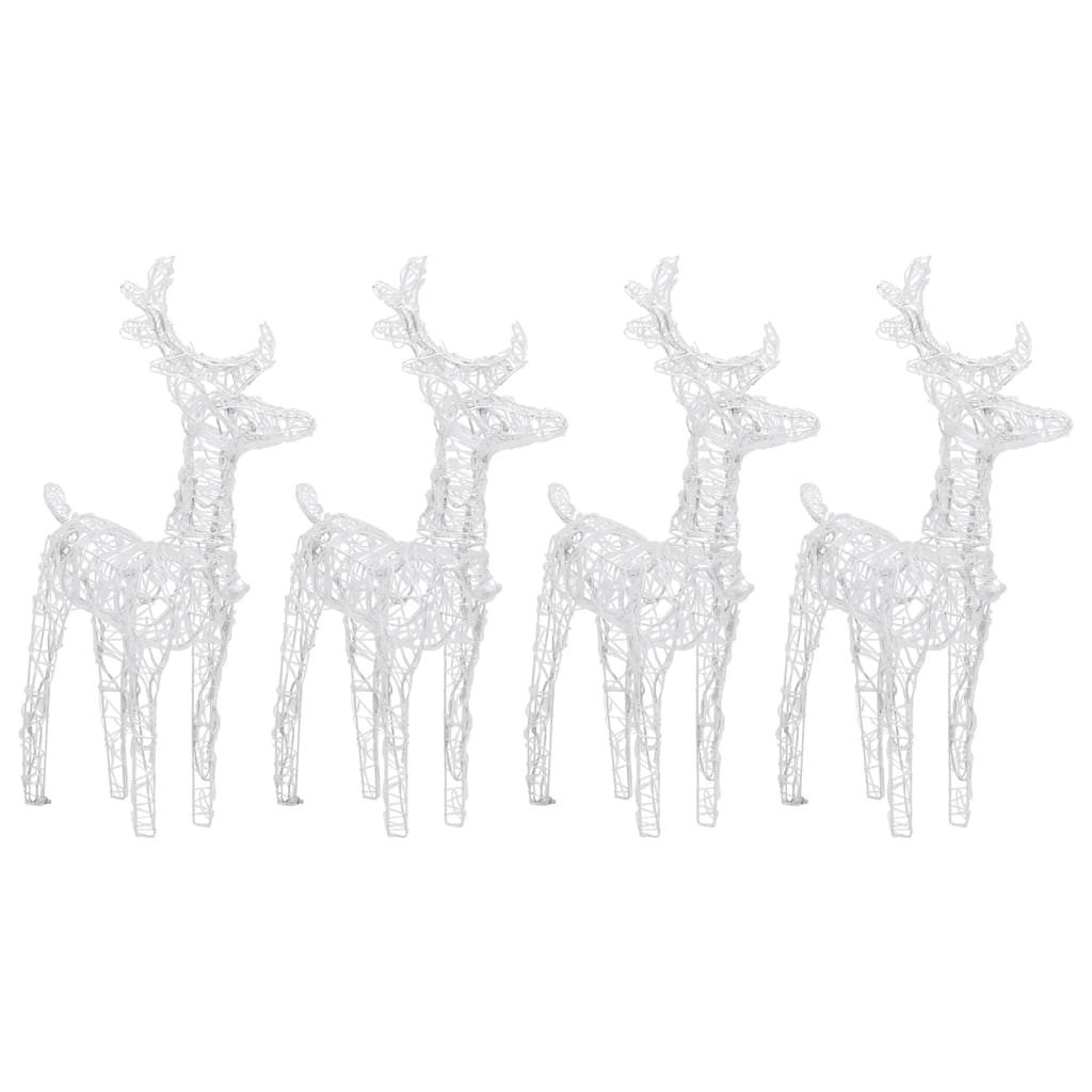Rennes de Noël 4 pcs 160 LED Blanc chaud Acrylique - XIOS