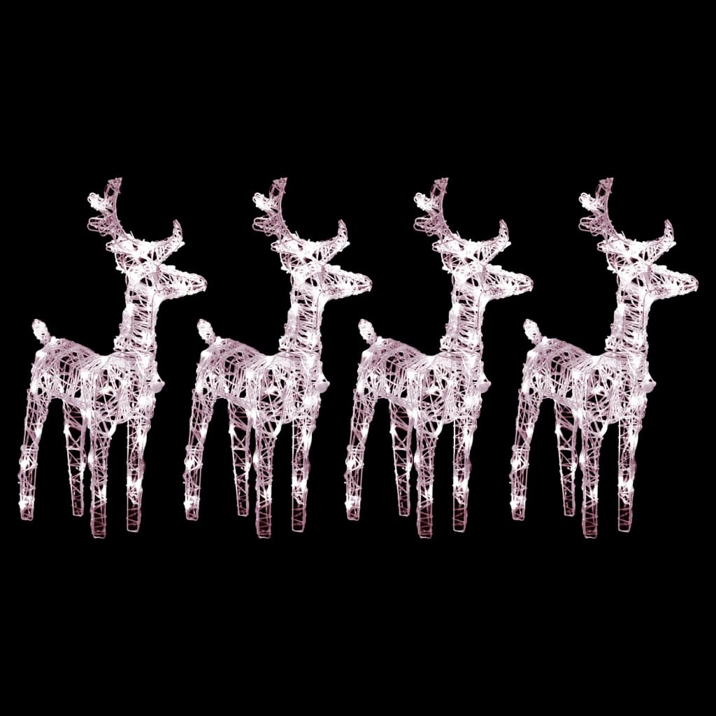 Rennes de Noël 4 pcs 160 LED Blanc chaud Acrylique - XIOS