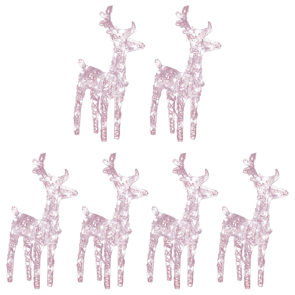 Rennes de Noël 6 pcs 240 LED Blanc chaud Acrylique - XIOS