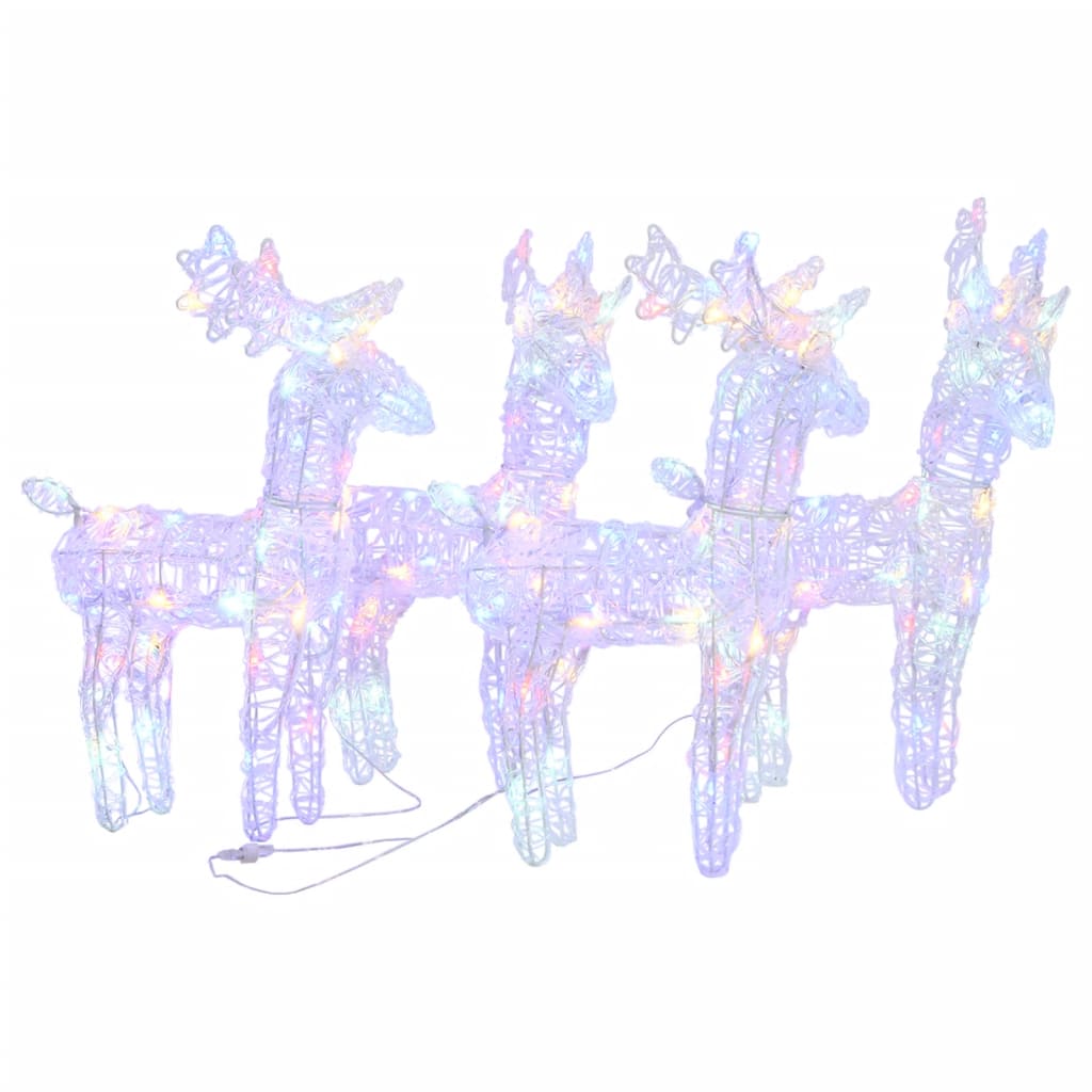 Rennes de Noël 4 pcs 160 LED Multicolore Acrylique - XIOS