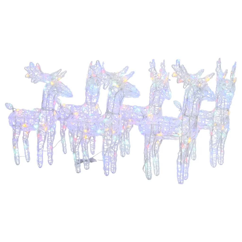 Rennes de Noël 6 pcs 240 LED Multicolore Acrylique - XIOS