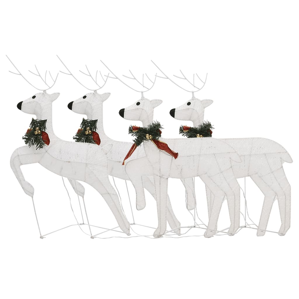 Rennes de Noël 4 pcs Blanc 80 LED - XIOS