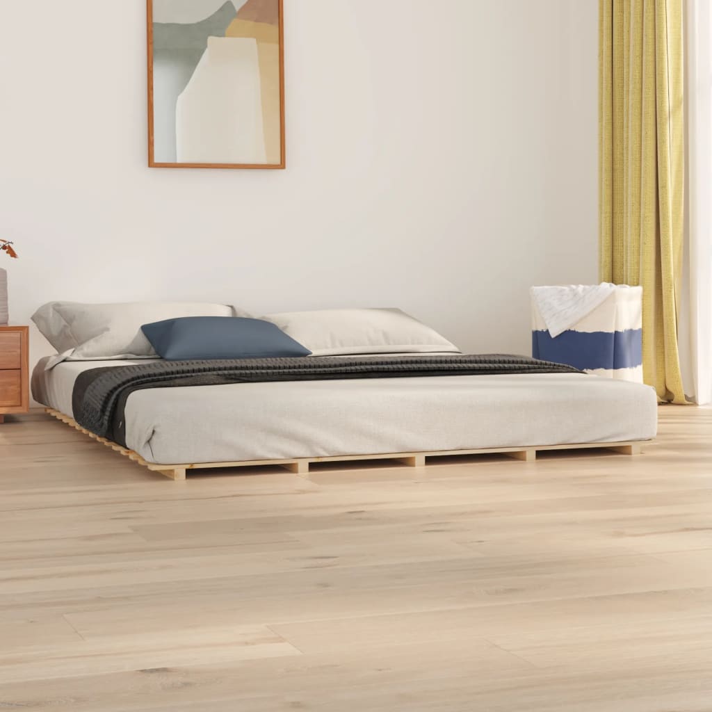 Cadre de lit sans matelas 160x200 cm bois massif de pin - XIOS