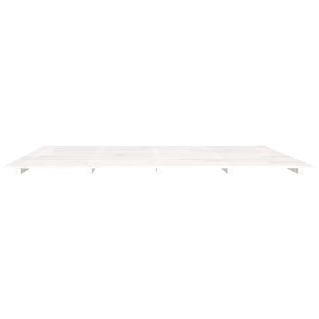 Cadre de lit sans matelas blanc 160x200 cm bois de pin massif - XIOS