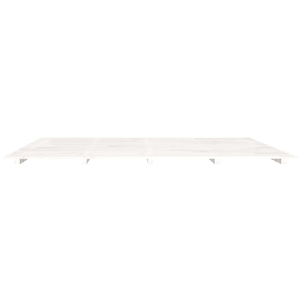 Cadre de lit sans matelas blanc 180x200 cm bois massif de pin - XIOS