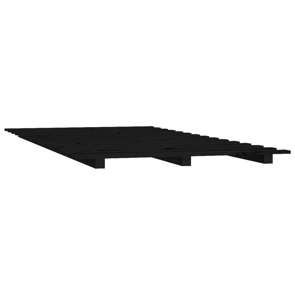 Cadre de lit sans matelas noir 90x190 cm bois de pin massif - XIOS