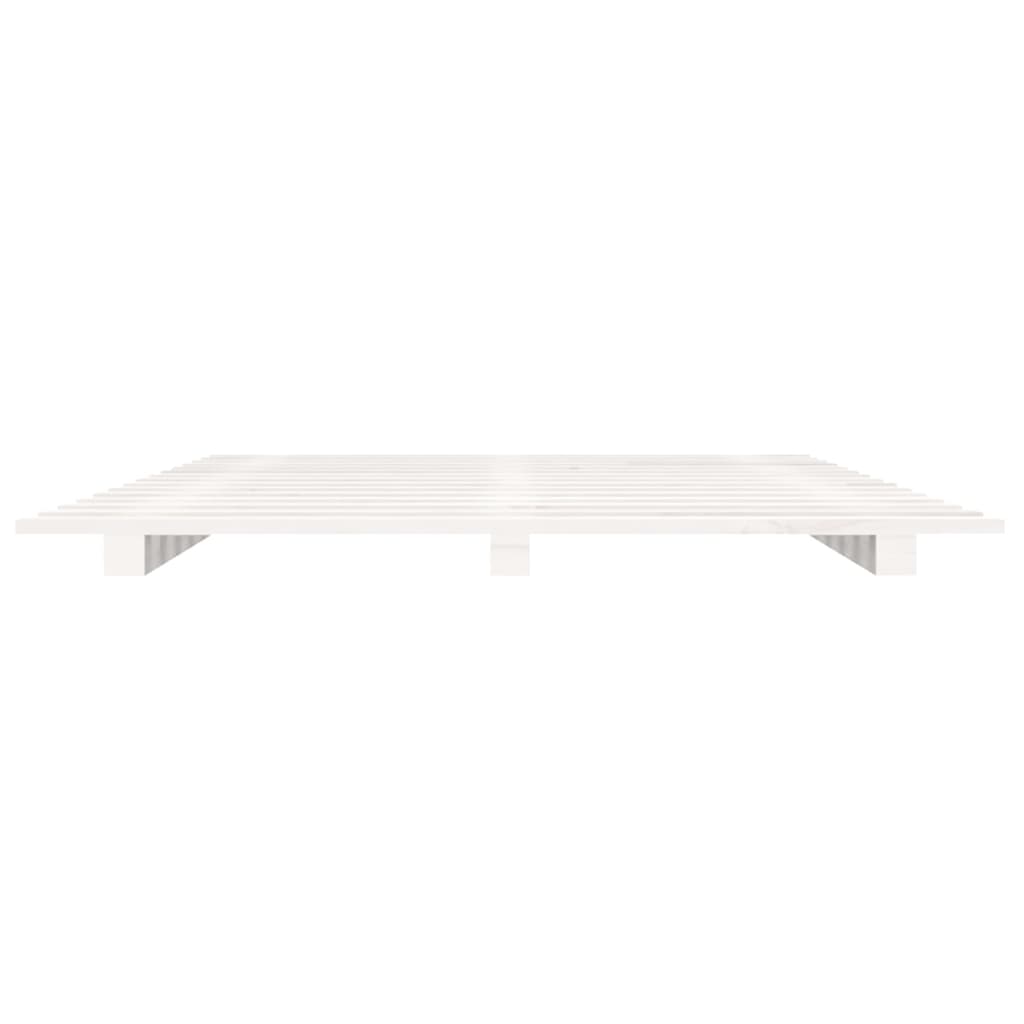 Cadre de lit sans matelas blanc 135x190 cm bois de pin massif - XIOS