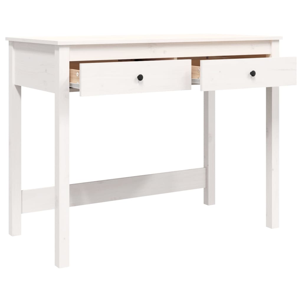 Bureau avec tiroirs Blanc 100x50x78 cm Bois massif de pin - XIOS