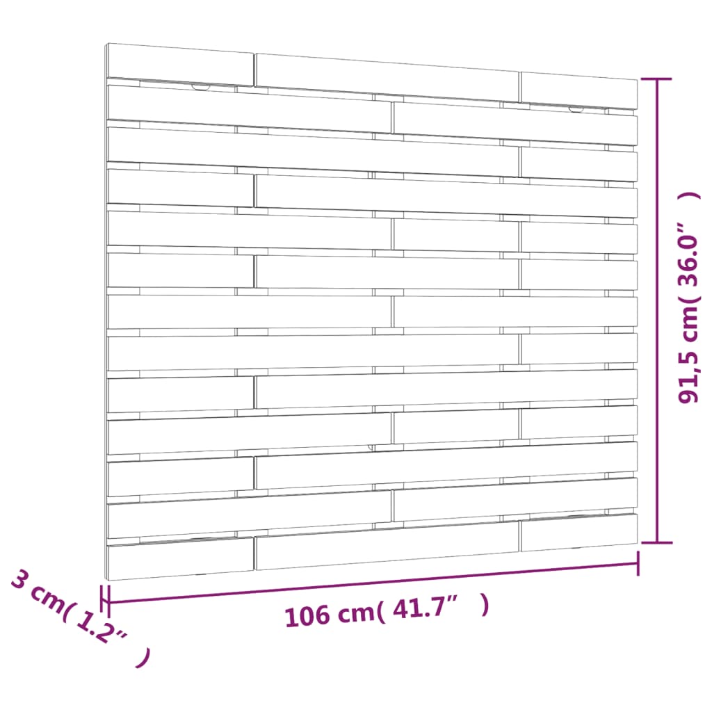Tête de lit murale 106x3x91,5 cm Bois massif de pin - XIOS