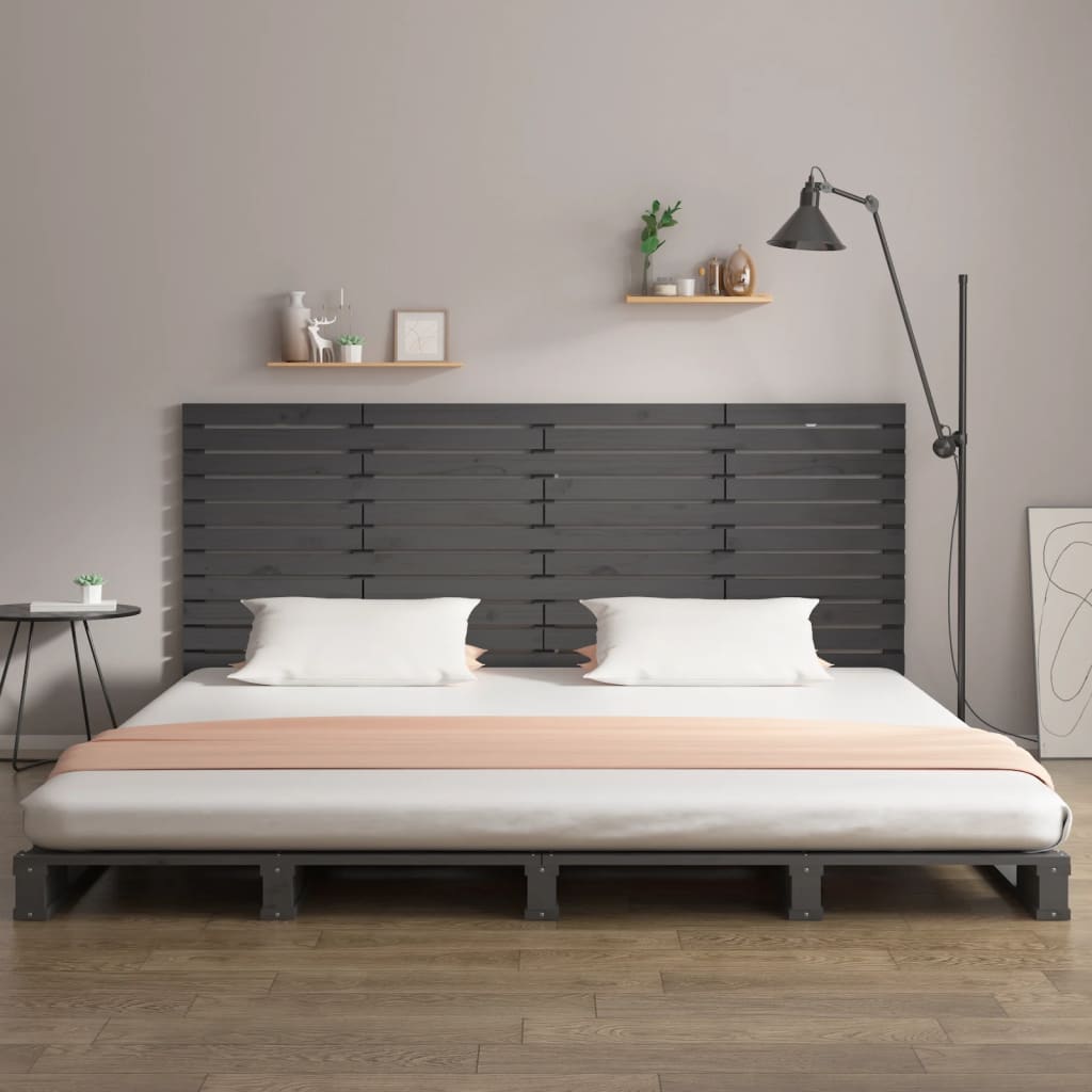 Tête de lit murale Gris 206x3x91,5 cm Bois massif de pin - XIOS