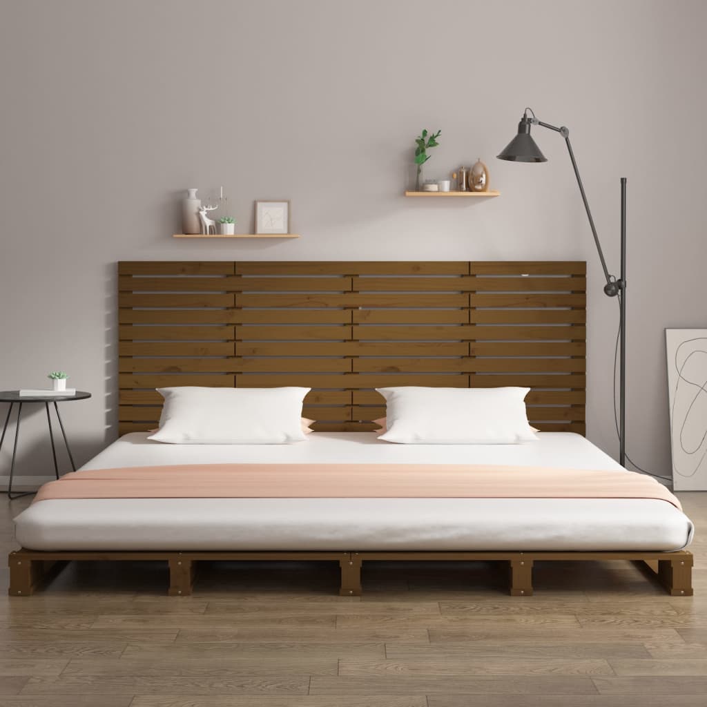Tête de lit murale Marron miel 206x3x91,5 cm Bois massif de pin - XIOS