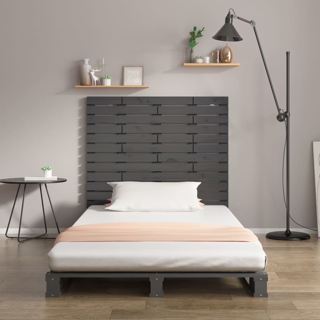 Tête de lit murale Gris 126x3x91,5 cm Bois massif de pin - XIOS