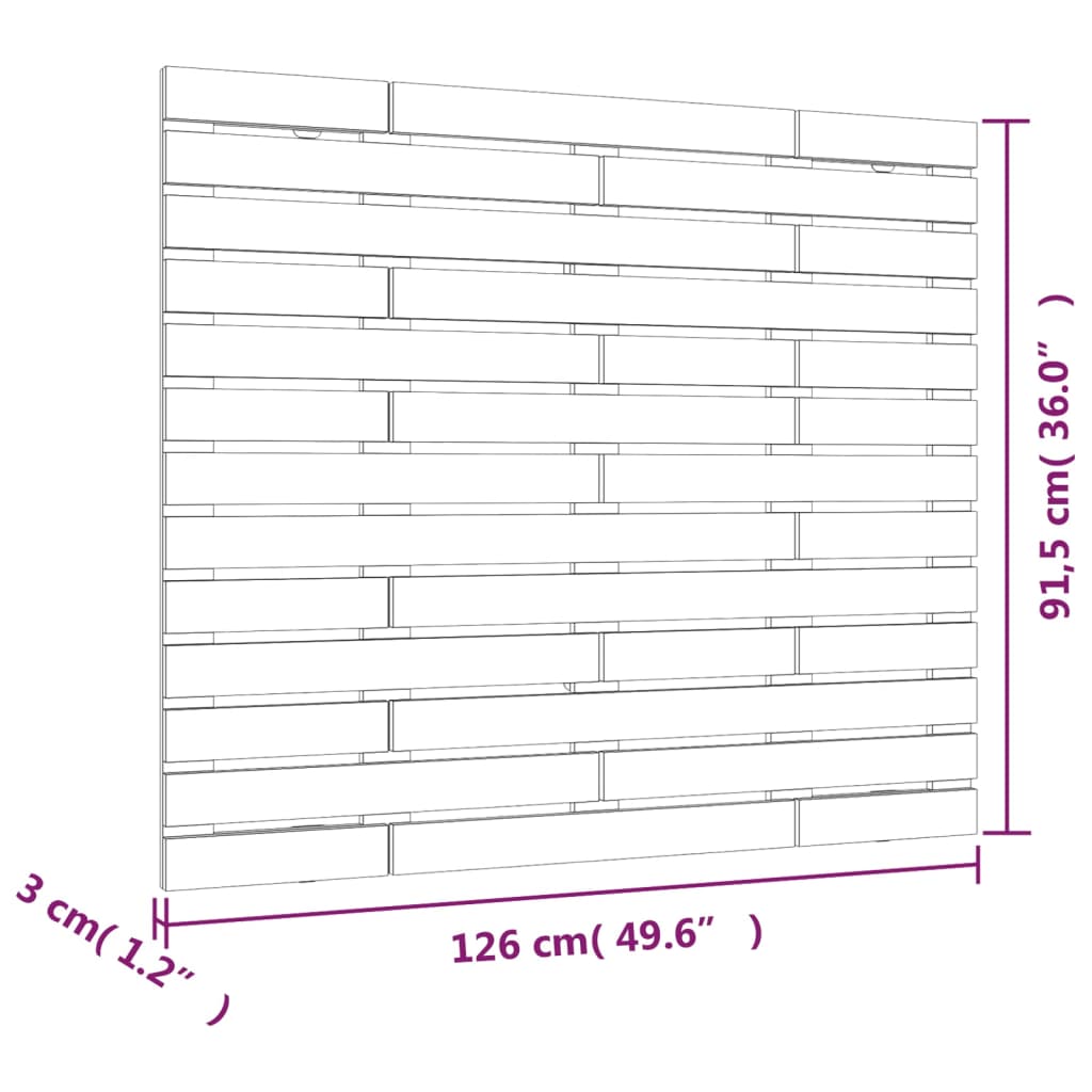 Tête de lit murale Gris 126x3x91,5 cm Bois massif de pin - XIOS