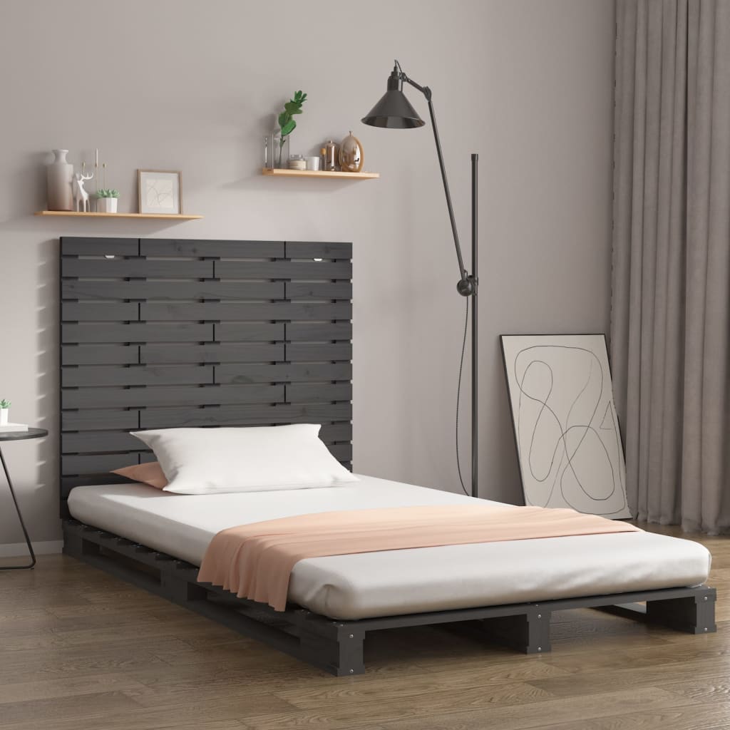 Tête de lit murale Gris 126x3x91,5 cm Bois massif de pin - XIOS