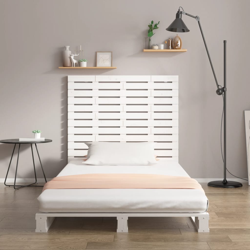 Tête de lit murale Blanc 146x3x91,5 cm Bois massif de pin - XIOS