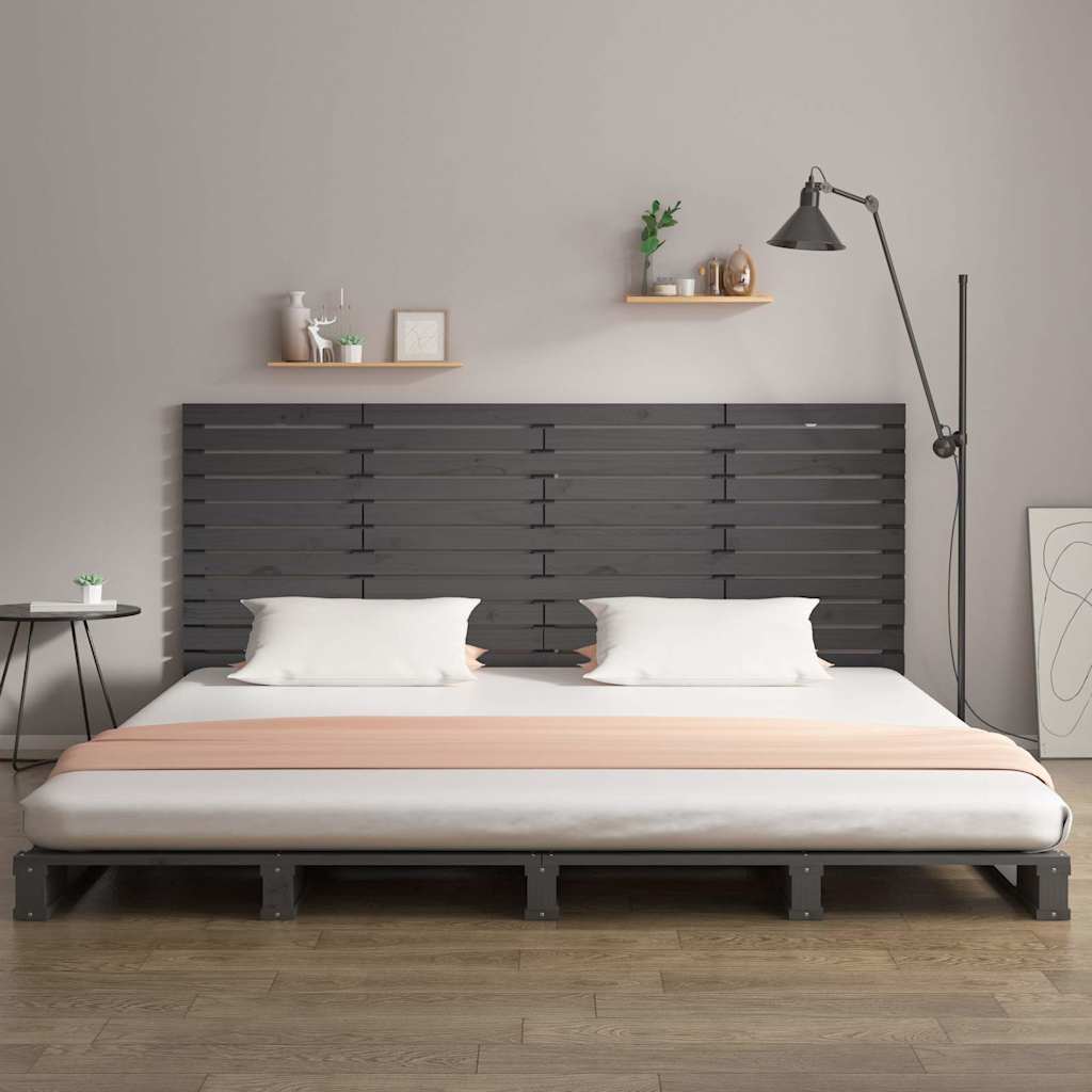 Tête de lit murale Gris 156x3x91,5 cm Bois massif de pin - XIOS