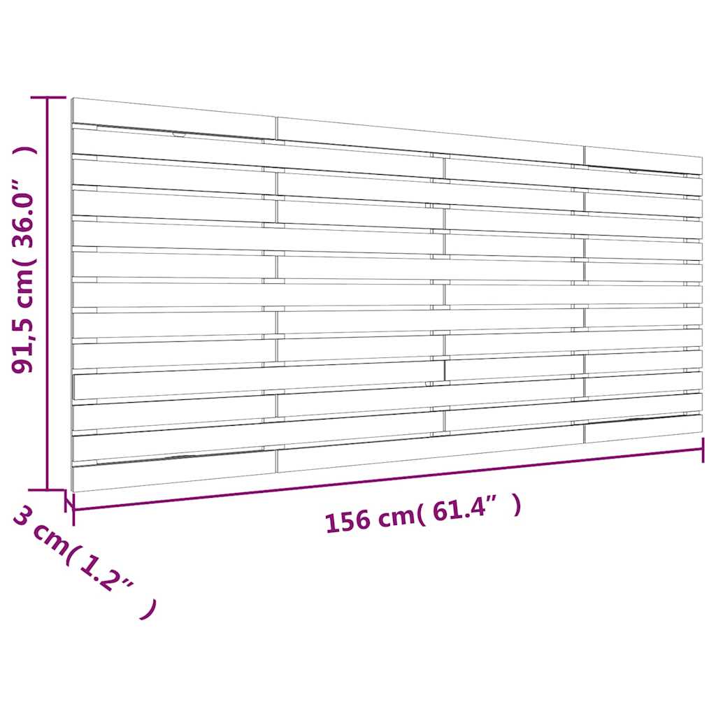 Tête de lit murale Gris 156x3x91,5 cm Bois massif de pin - XIOS