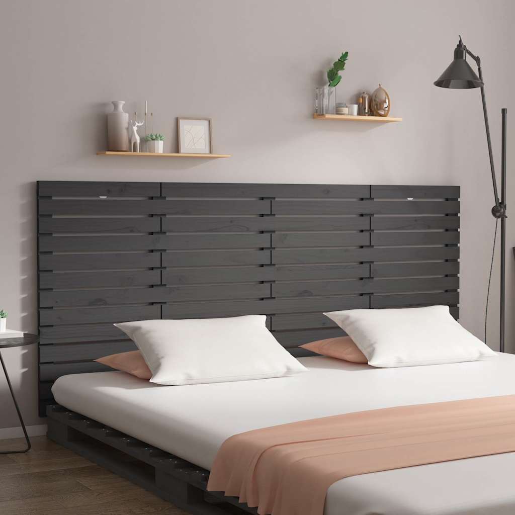 Tête de lit murale Gris 156x3x91,5 cm Bois massif de pin - XIOS