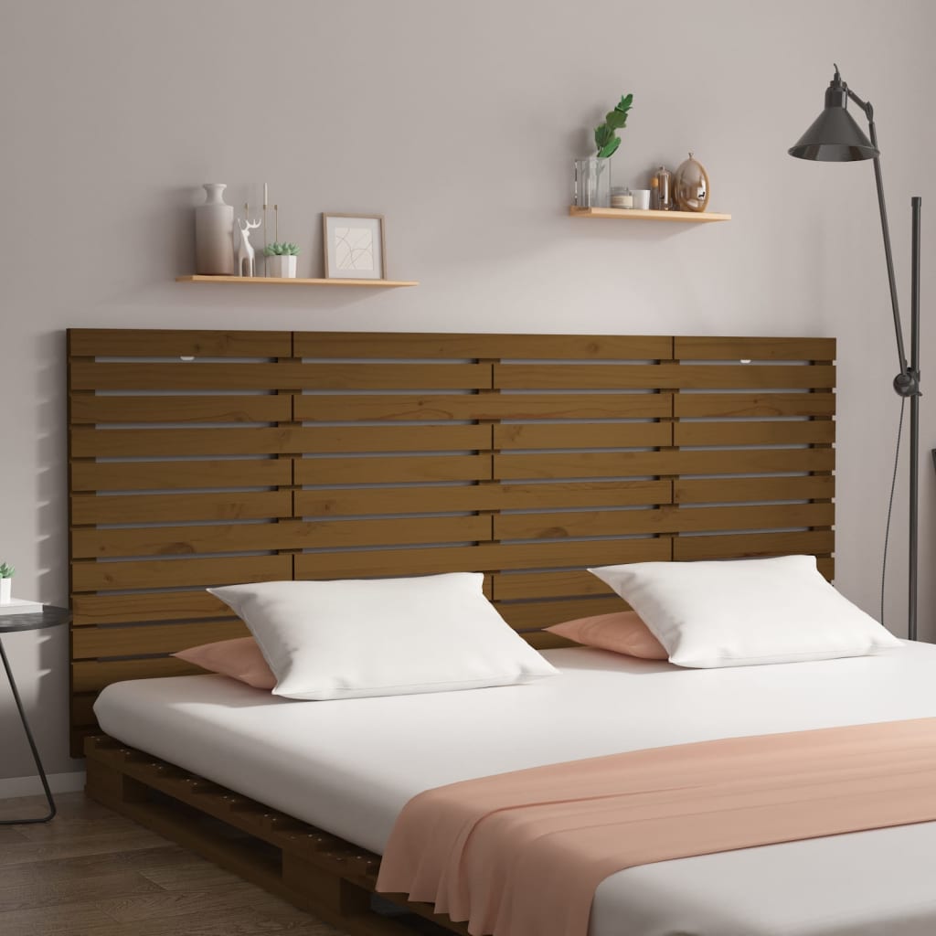 Tête de lit murale Marron miel 166x3x91,5 cm Bois massif de pin - XIOS