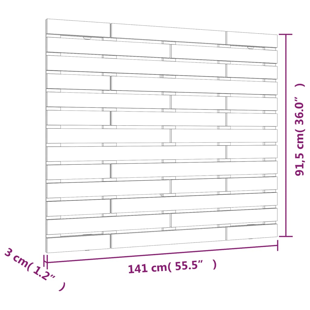 Tête de lit murale 141x3x91,5 cm Bois massif de pin - XIOS