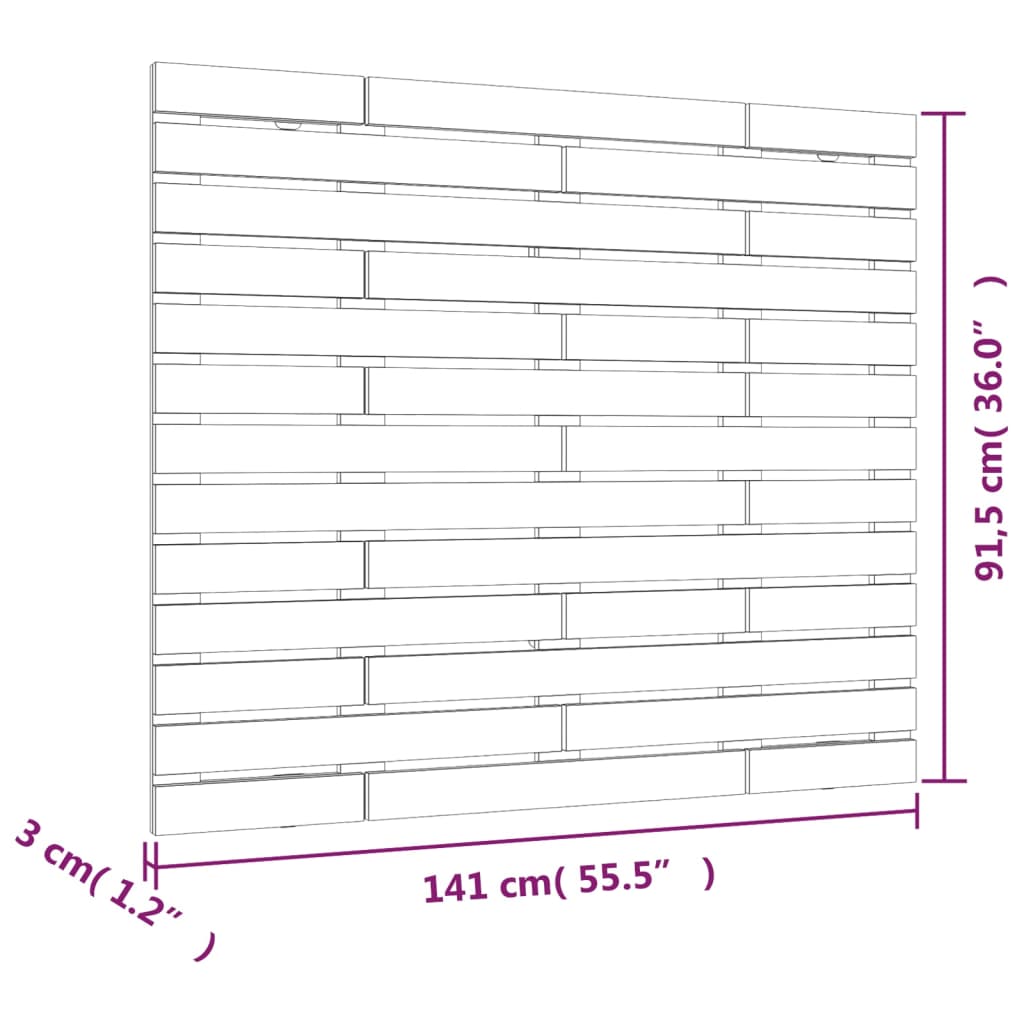 Tête de lit murale Marron miel 141x3x91,5 cm Bois massif de pin - XIOS