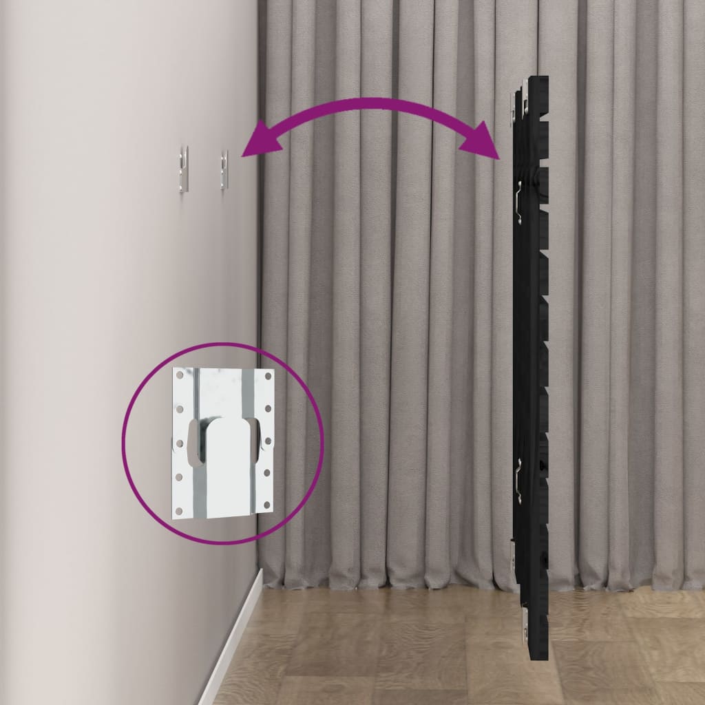 Tête de lit murale Noir 141x3x91,5 cm Bois massif de pin - XIOS