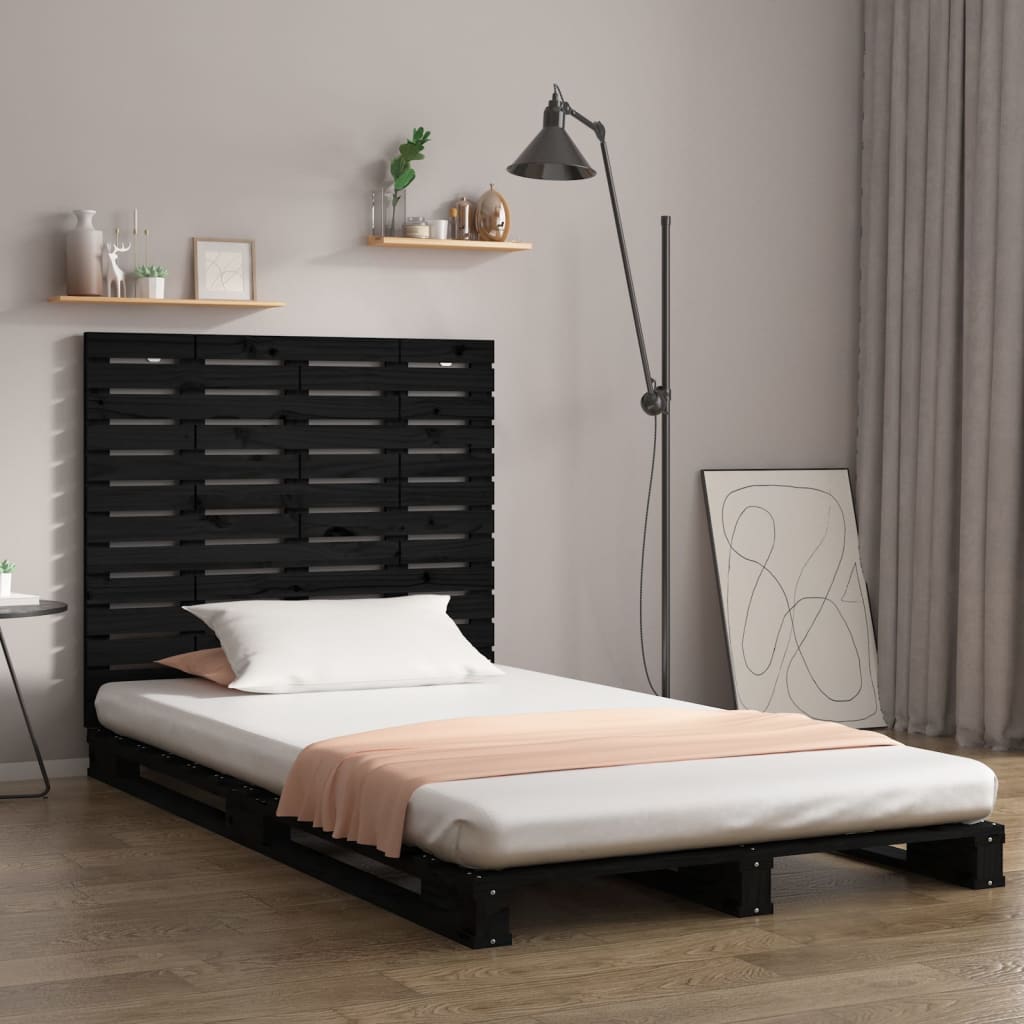 Tête de lit murale Noir 141x3x91,5 cm Bois massif de pin - XIOS
