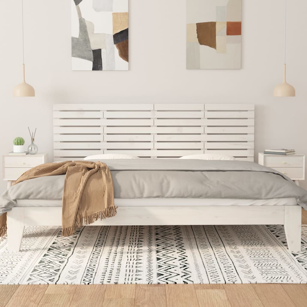 Tête de lit murale Blanc 206x3x63 cm Bois massif de pin - XIOS