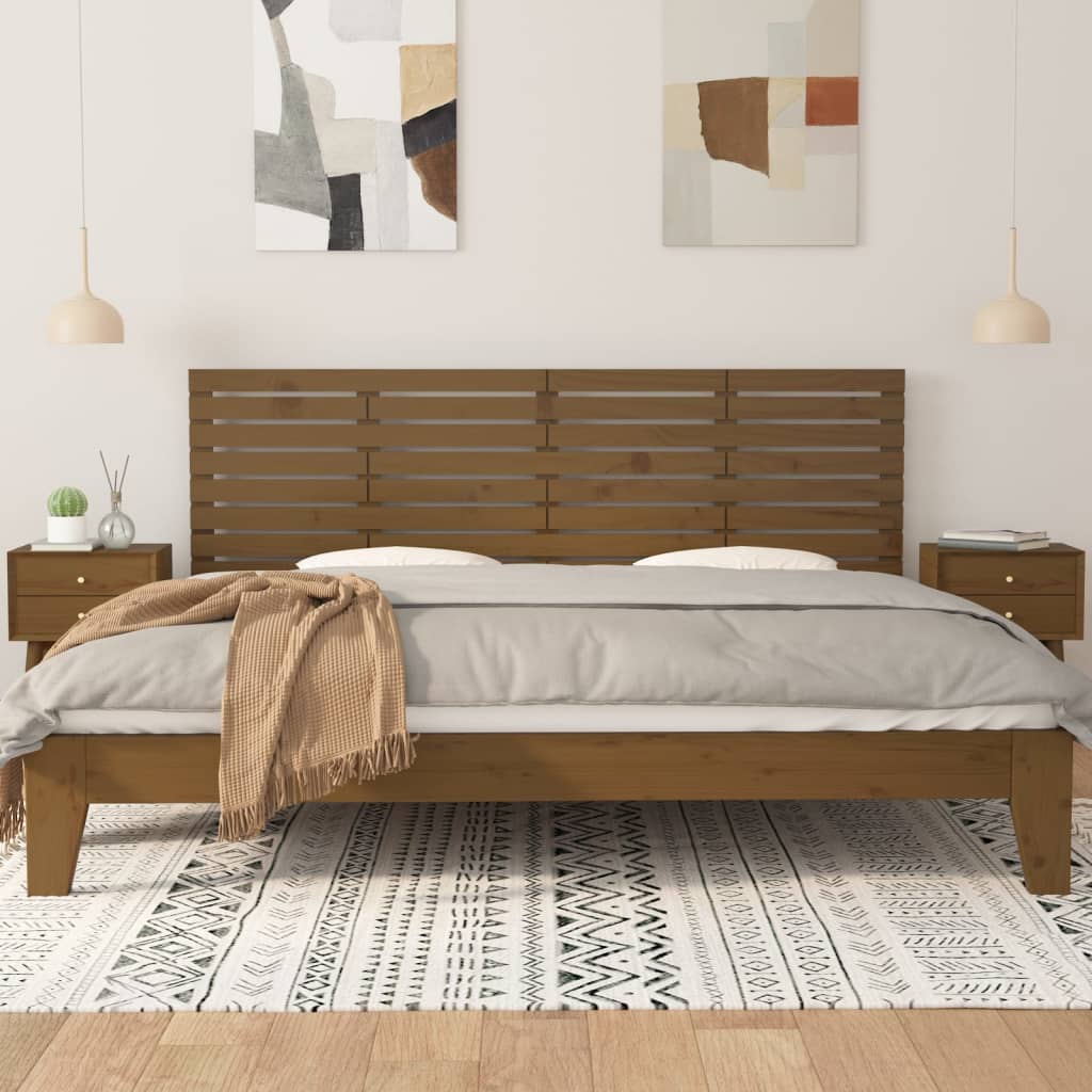 Tête de lit murale Marron miel 206x3x63 cm Bois massif de pin - XIOS