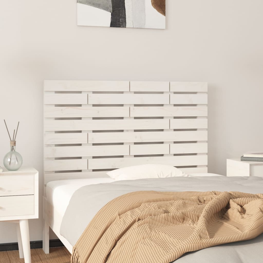 Tête de lit murale Blanc 96x3x63 cm Bois massif de pin - XIOS